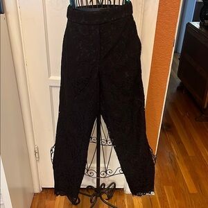 NWT J. Crew Black Textured Lace Trousers-Sz 6